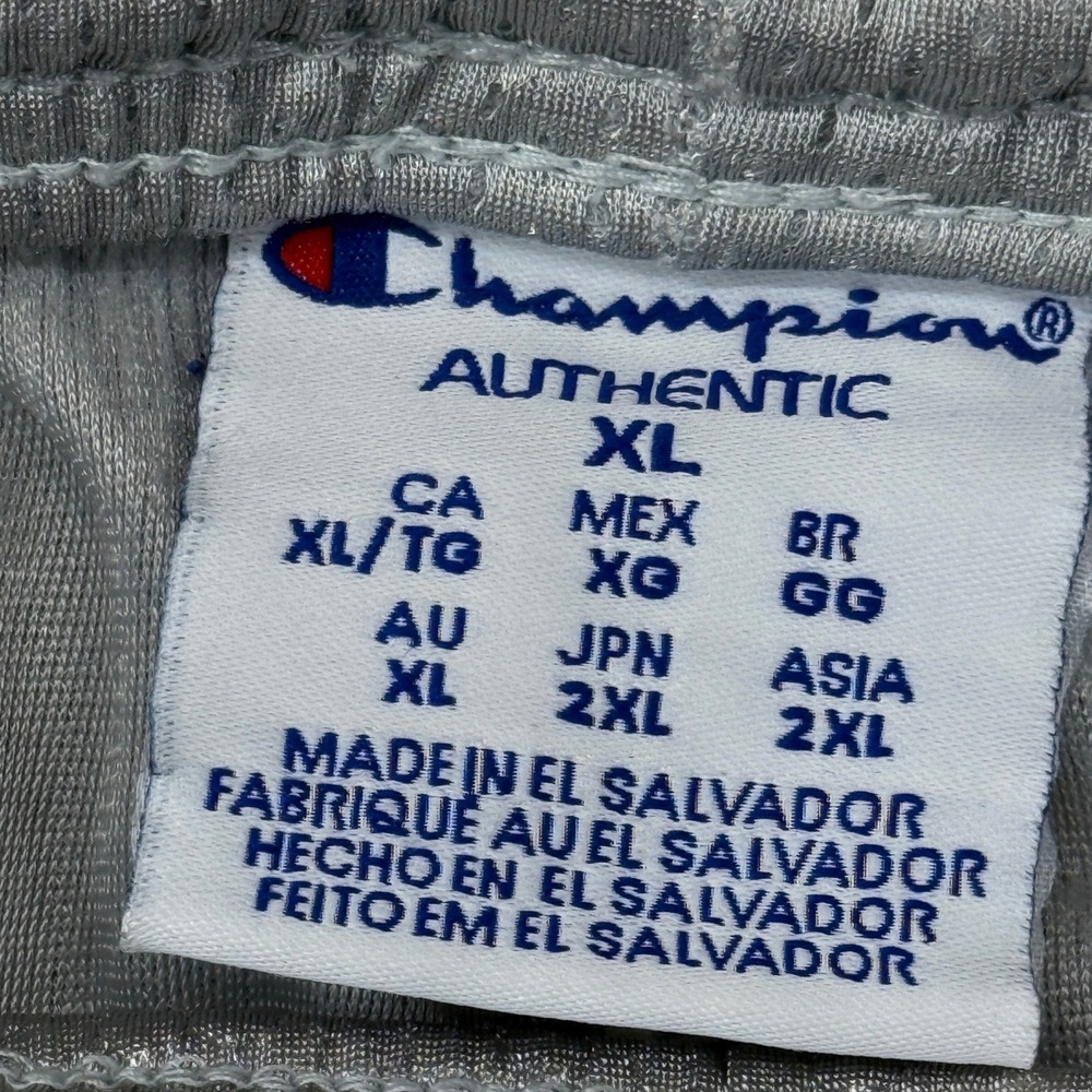 Champion Authentic Mesh Athletic Shorts Mens XL Gray Elastic Waist Pockets Logo - Picture 3 of 9